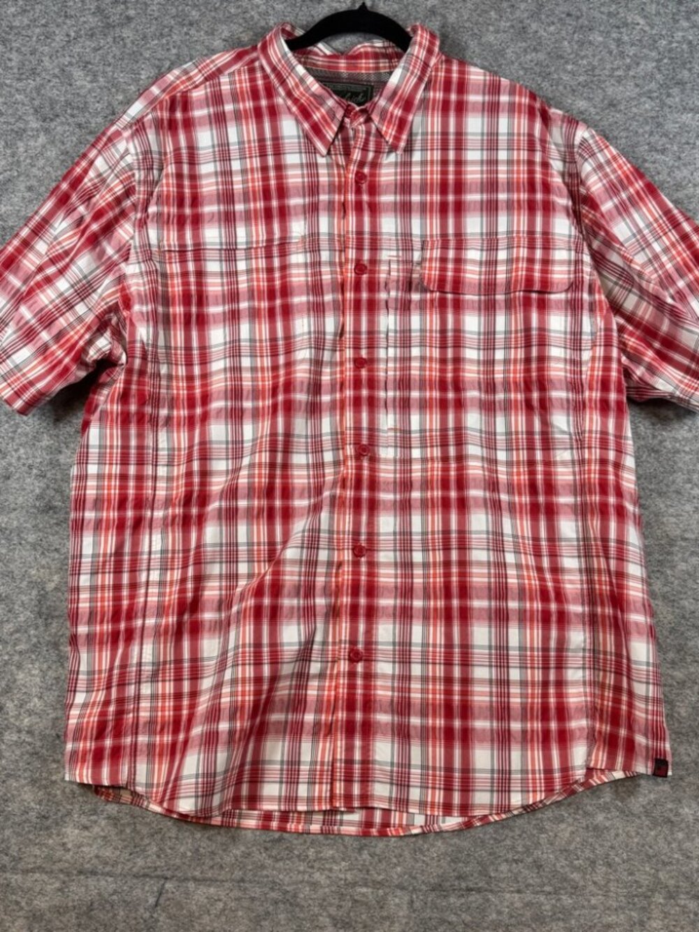 Woolrich Plaid Outdoor Button Down Shirt Red White Hiking Fishing Size XXL - Picture 2 of 14